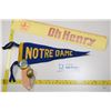 Image 1 : Vintage Lowney's Oh Henry Ruler + Notre Dame Football Items - Pennant