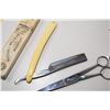 Image 3 : (3) Pairs of Vintage Barber's Scissors + Straight Razor