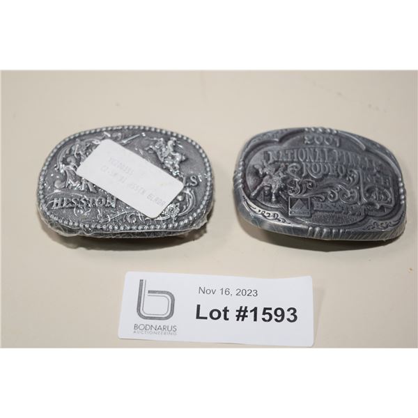 (2) Belt Buckles - Hesston 1991 and 2001 (NOS)