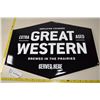 Image 1 : Tin Sign - Black Great Western Beer - NOS