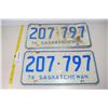 Image 1 : Pair of 1976 Saskatchewan License Plates - Dirty