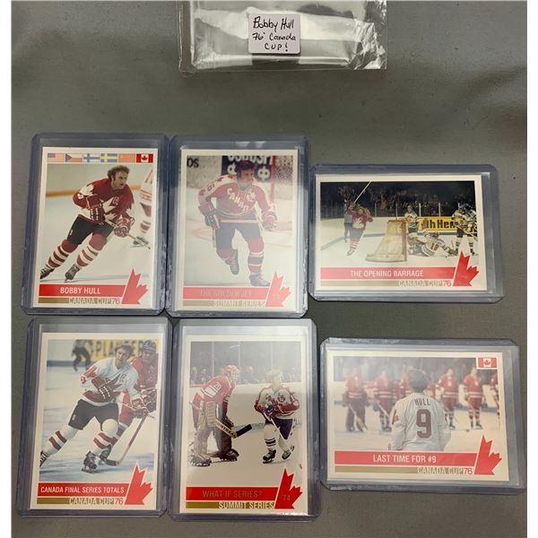 (6) Bobby Hull Team Canada 1976 Hockey Cards in Top Loaders Pack Fresh