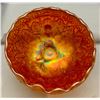 Image 4 : Fenton Marigold Carnival Glass "Little Flowers" 3-Footed Rose Bowl. Circa 1907