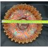 Image 2 : Fenton Marigold Carnival Glass "Thistle" Candy Ribbon Edged Bowl. Circa 1907