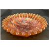 Image 5 : Fenton Marigold Carnival Glass "Thistle" Candy Ribbon Edged Bowl. Circa 1907