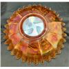 Image 6 : Fenton Marigold Carnival Glass "Thistle" Candy Ribbon Edged Bowl. Circa 1907