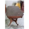 Image 1 : ** Victorian-Style Marble-Top Table with Casters - 28" x 20" x 30" Tall