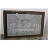 Image 1 : ** Framed Crochet Art of The Last Supper - 73 1/2" x 49"