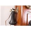 Image 4 : Vintage Oak Kellogg Wall Telephone - Works, Has Battery