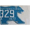 Image 3 : 1972 Northwest Territories License Plate - Polar Bear Blue