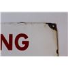 Image 2 : Porcelain Caution Sign / No Smoking or No Open Flames - 8"x24"