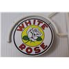 Image 3 : Miniature Decorative White Rose Double Sided Pole Sign - 5 x 13.5
