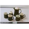 Image 1 : Ceramic Coffee Set - (4) Mugs, Pot, and Sugar Bowl - Made in Japan