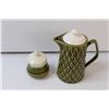 Image 2 : Ceramic Coffee Set - (4) Mugs, Pot, and Sugar Bowl - Made in Japan