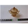 Image 1 : Depression Glass Iris and Herringbone Sugar Bowl w/ Lid