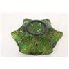 Image 5 : Green Holly Swirl Carnival Glass Ruffled Bowl