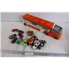 Image 1 : (14) Toy Cars & Orange Hot Wheels Hauler