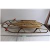 Image 1 : *Vintage Wooden Kids Sled with Metal Slides