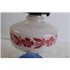 Image 4 : Painted Kerosene Lamp with Chimney