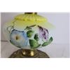 Image 4 : Painted Milk Glass Kerosene Lamp with Chimney