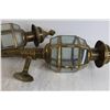Image 5 : (2) Brass Wall Oil Lamps