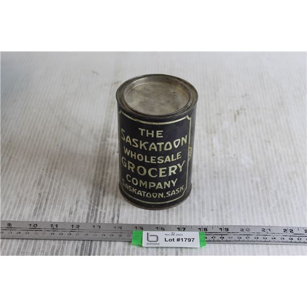 The Saskatoon Wholesale Grocery Company Tin