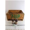 Image 1 : (9) Beer Bottles, 7-Up Wooden Case