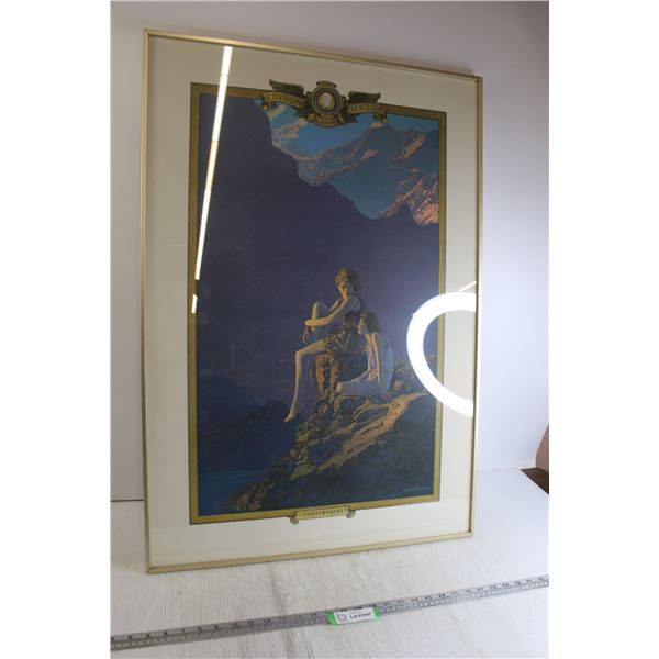 *Framed Edison Mazda Lamps Maxfield Parrish Print - 25  x 36 