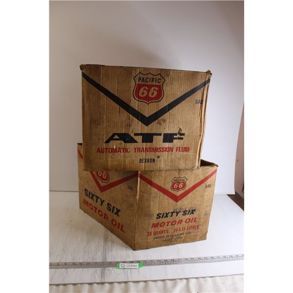 ATF Automatic Transmission Fluid Box, Pacific Sixty Six Motor Oil Box