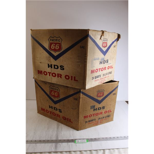 (2) Pacific Sixty Six HDS Motor Oil Boxes