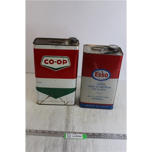 (2) Collector Tins - CO-OP, Esso