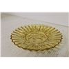 Image 2 : (3) Vintage Federal Glass Pioneer Intaglio Fruit Amber Saw Toothed Rim Dish Ruffled