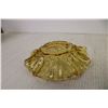 Image 4 : (6) Vintage Federal Glass Pioneer Intaglio Fruit Amber Ruffled Bowls