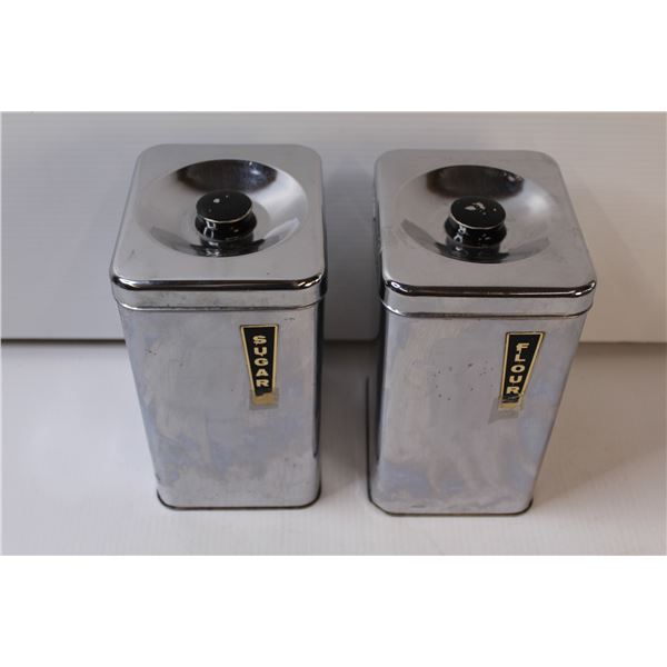 Retro Chrome Flour & Sugar Canisters