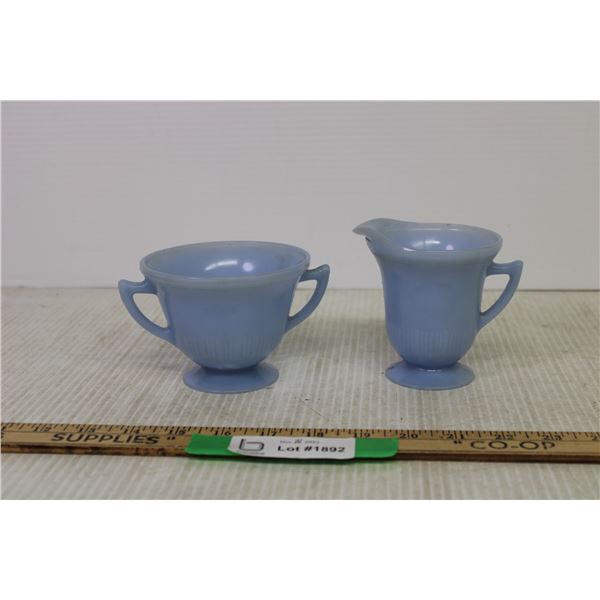 Pyrex Blue Delphite “Bluebell” Creamer and Sugar
