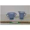 Image 1 : Pyrex Blue Delphite “Bluebell” Creamer and Sugar