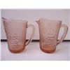 Image 3 : (2) Vintage Pink Depression Glass Cream Pitchers