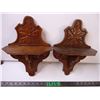 Image 1 : 2 X THE MONEY Tiny Hand Carved Folding Wall Shelves-Victorian?
