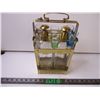 Image 1 : Vintage MCM Barware Scotch/Rye Bottles Brass Decanter Holder-Lockable