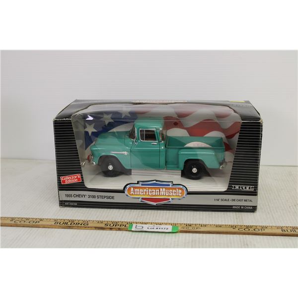 AmericanMuscle 1955 Chevy 3100 Stepside Die Cast Metal Replica 1/18 Scale (NIB)