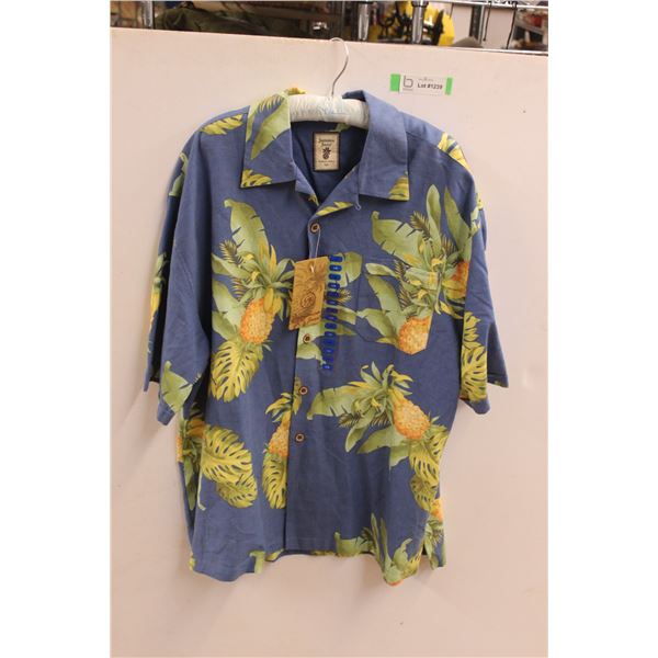 * Hawaiian Shirt - Size Large, Jamaica Jaxx, 100% Silk, New with Tags