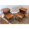 Image 1 : * (2x Bid Price) Pair of Krug Maple 2-Tier Wooden End Tables - 16" x 28" x 26"