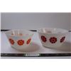 Image 1 : (2) Federal Glass - Daisy Nesting Mixing Bowls - Red and Orange