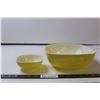 Image 1 : (2) Yellow Pyrex Hostess Square Ovenware Bowls