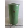 Image 1 : Green Flour Bin - 11 1/2" Diameter, 24" Tall