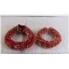 Image 1 : (2) Christmas Vintage Bottle Brush Wreaths - 9" and 10 1/2" Diameters