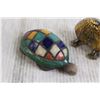Image 2 : (2) Collectible Turtle Pottery Pieces - Made in South Africa, (1) is Brass