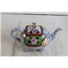 Image 4 : Vintage Figural Blue Luster Elephant Teapot - Has Crack in Lid