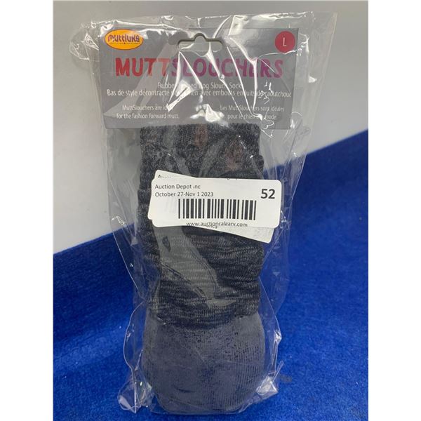MuttLuks Slouchers-Rubber Dipped Dog Slouch Socks (L)