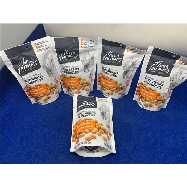 Three Farmers Fava Beans-Zesty Cheddar (5 x 140g)